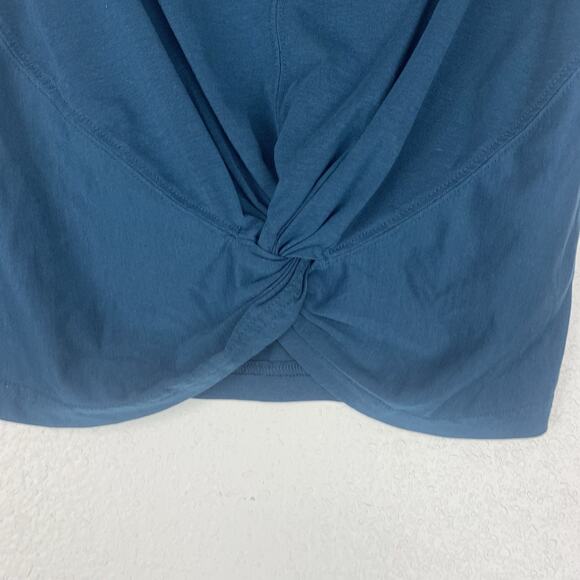 Athleta‎ Shirt Womens XXS Essence Twist Long Sleeve Athleisure Teal Thumbholes - Picture 2 of 9